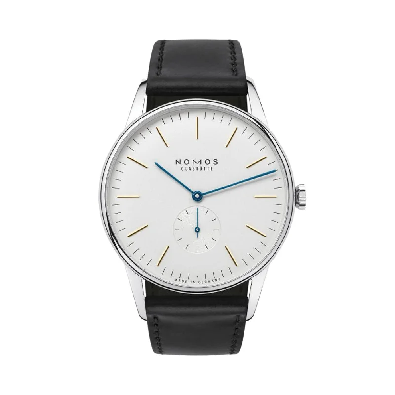 men's dive watches with day-night style -Orion 38mm - White on Leather Strap
