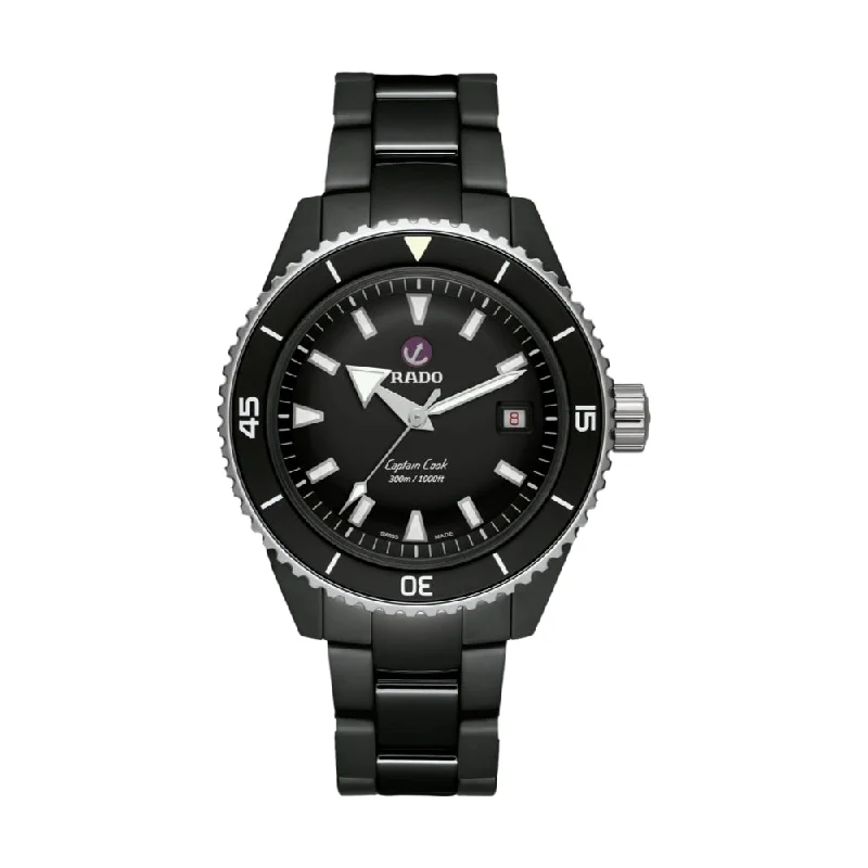 men's dive watches with shock-resistant design -Captain Cook High-Tech Ceramic Diver Black Dial on Bracelet men's dive watches with shock-resistant design -Captain Cook High-Tech Ceramic Diver Black Dial on Bracelet