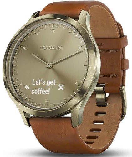 Mens Smart Watches Price-Garmin Watch Vivomove HR Gold Tone with Light Brown Leather Band D Mens Smart Watches Price-Garmin Watch Vivomove HR Gold Tone with Light Brown Leather Band D