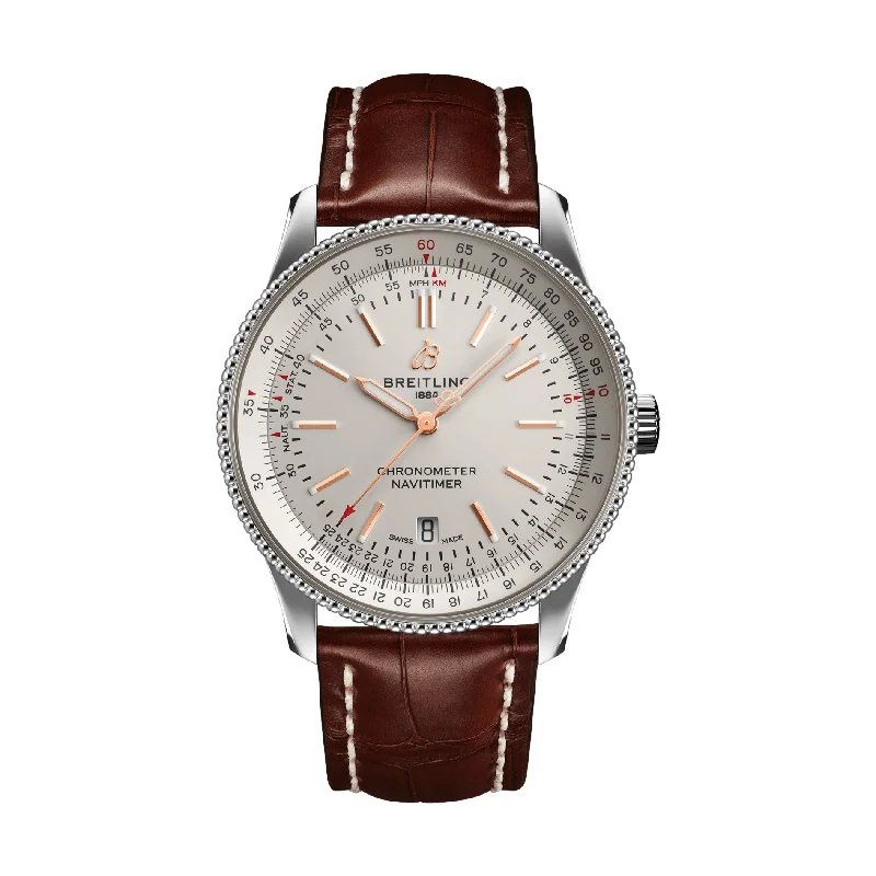 men's field watches for casual wear -Navitimer Automatic 41mm Stainless Steel - Cream