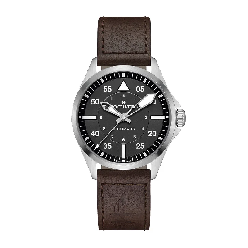 men's digital watches with kinetic style design -Khaki Aviation Pilot Auto 39mm - Black on Strap men's digital watches with kinetic style design -Khaki Aviation Pilot Auto 39mm - Black on Strap