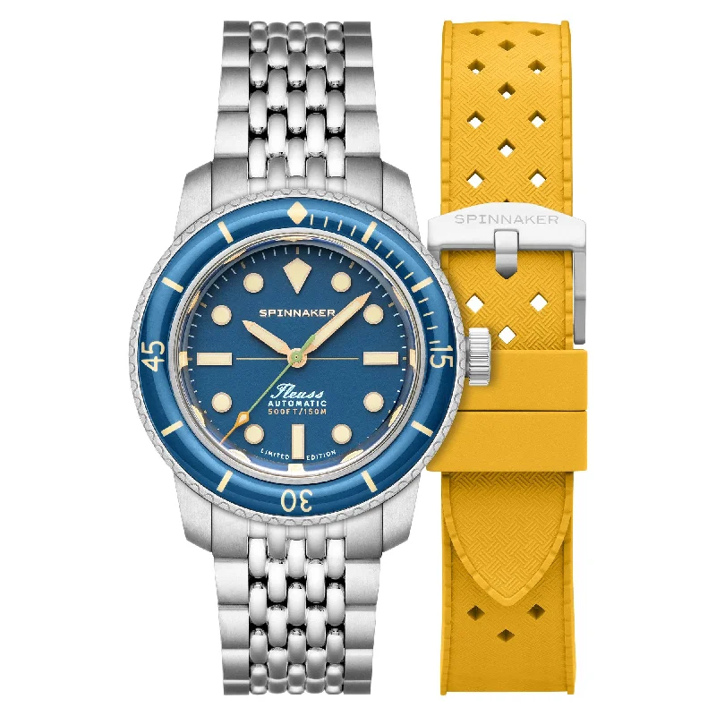 men's skeletonized watches with refined aesthetics -Spinnaker Fleuss 40 Automatic 145th Limited Edition Ocean Blue