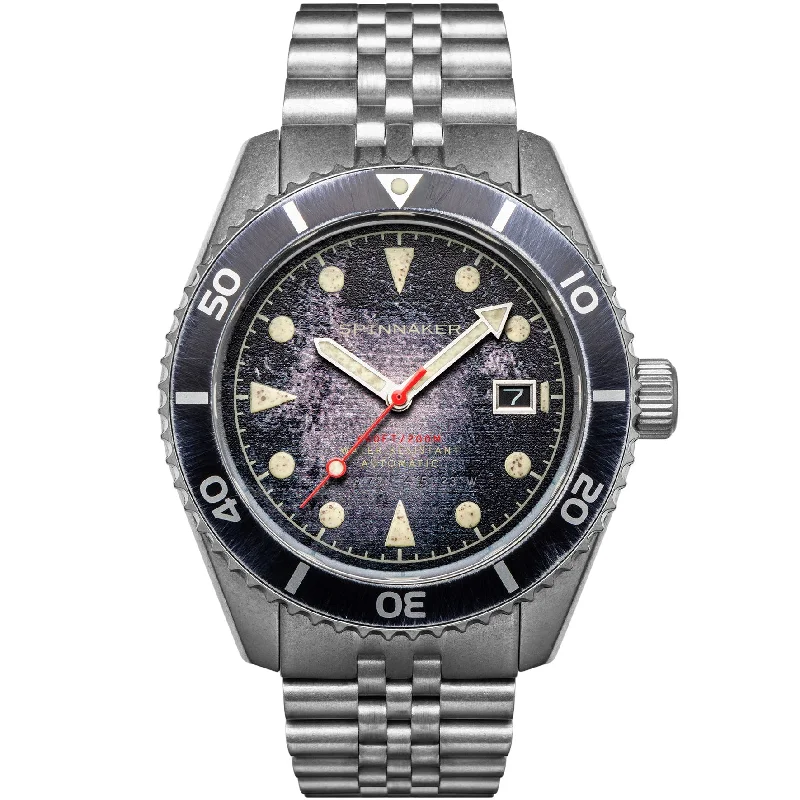 men's skeletonized watches for everyday elegance -Spinnaker Wreck Automatic Barnacle Black
