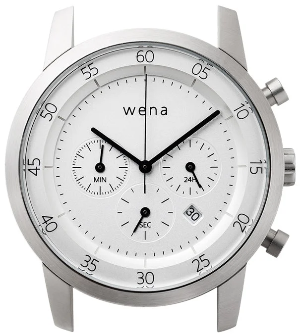 Smart Watches for Mens Calendar Reminders-Wena By Sony Watch Head Chronograph White Smart Watches for Mens Calendar Reminders-Wena By Sony Watch Head Chronograph White