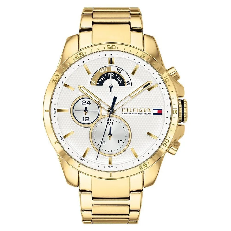 Men's European Made Design Dress Watches-Tommy Hilfiger 1791538 Men's Gold Chronograph Watch Men's European Made Design Dress Watches-Tommy Hilfiger 1791538 Men's Gold Chronograph Watch