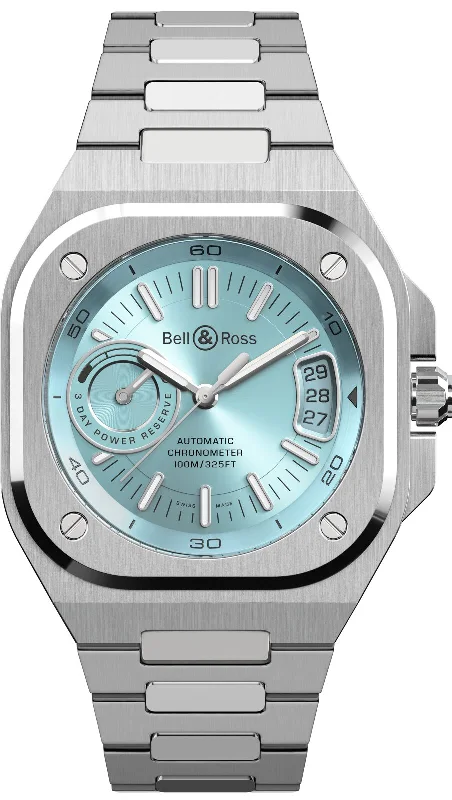 men's mechanical watches with luminescent display function -Bell & Ross BR X5 Auto IRM Ice Blue Bracelet