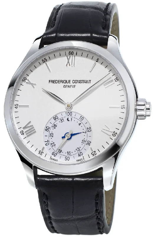 Mens Smart Watches Dual Time Zone-Frederique Constant Watch Horological Smartwatch
