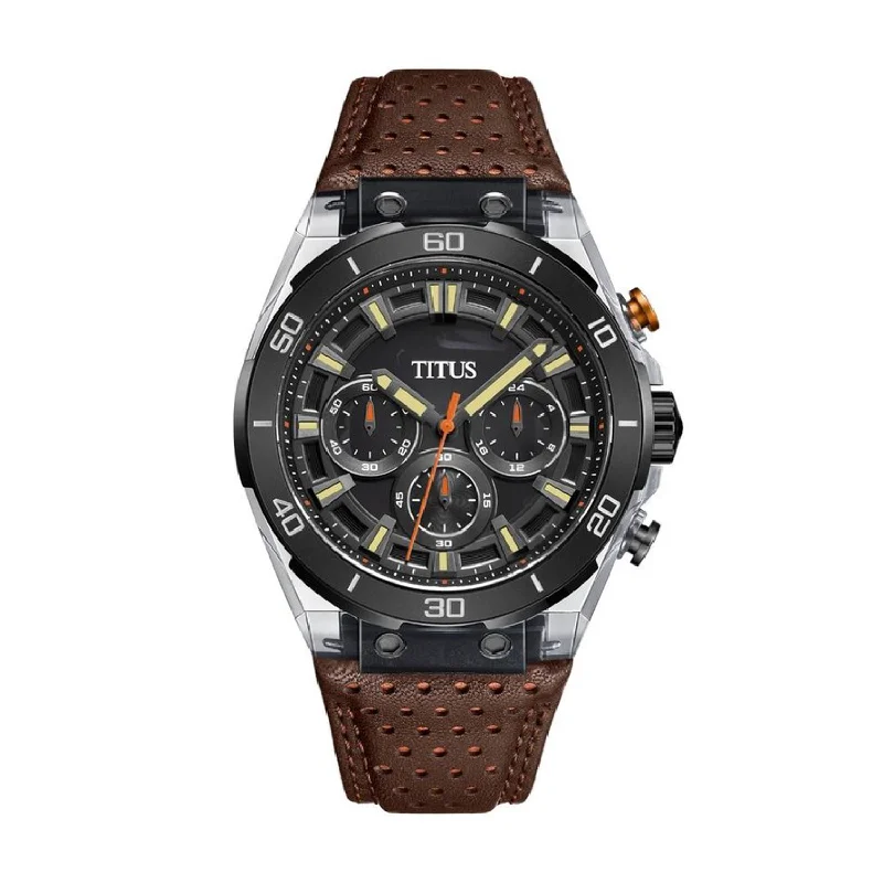 men's digital watches with logo engraving style design -SOLVIL ET TITUS MODERNIST W06-03285-006 CHRONOGRAPH QUARTZ MEN WATCH