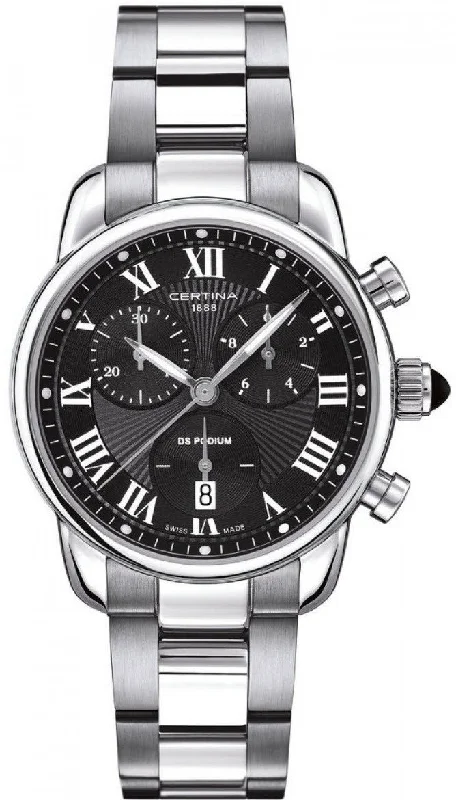 women's Certina date magnifier design watches -Certina DS Podium Lady Chrono Quartz