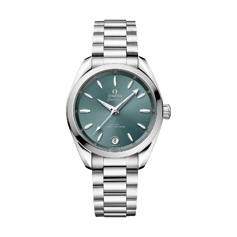 men's dive watches with vintage style -Seamaster Aqua Terra Shades 150M Co-Axial Master Chronometer 34mm - Lagoon Green on Bracelet men's dive watches with vintage style -Seamaster Aqua Terra Shades 150M Co-Axial Master Chronometer 34mm - Lagoon Green on Bracelet