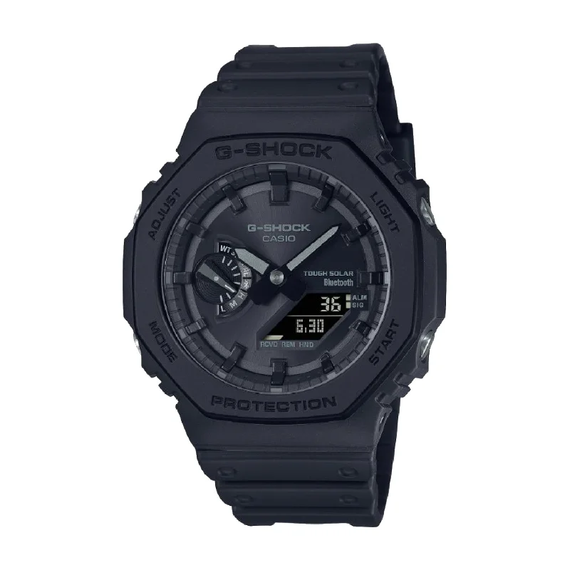 men's solar powered digital watches -CASIO G-SHOCK GA-B2100-1A1DR SOLAR ANALOG-DIGITAL BLACK WATCH