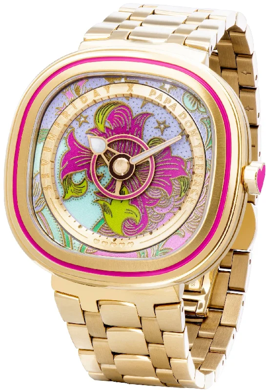 women's mechanical watches with logo engraving display function -SevenFriday SF-C2/01 Papa Don't Preach