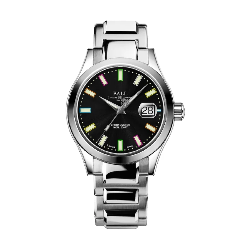 men's mechanical watches with anti-reflective design -BALL ENGINEER III NM9026C-S28C-BK MARVELIGHT CHRONOMETER CARING EDITION MEN WATCH