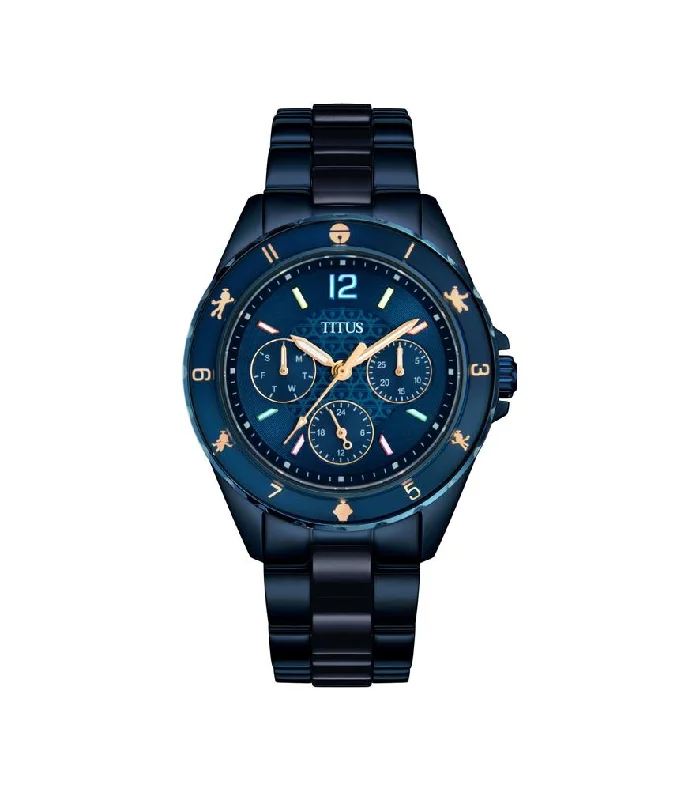 women's mechanical watches with vintage style design -SOLVIL ET TITUS DORAEMON W06-03314-002 MULTI-FUNCTION STAINLESS STEEL WOMEN WATCH
