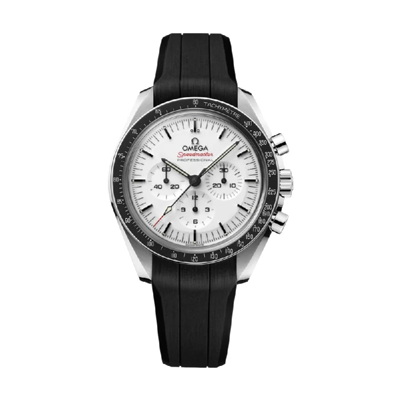 Parisian-chic dress-Speedmaster Moonwatch Professional Co-Axial Master Chronometer Chronograph Sapphire 42mm - White on Rubber Strap Parisian-chic dress-Speedmaster Moonwatch Professional Co-Axial Master Chronometer Chronograph Sapphire 42mm - White on Rubber Strap