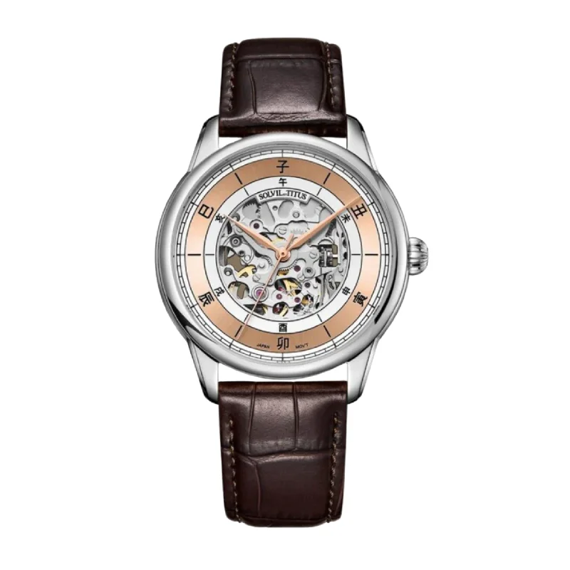 men's Seiko dress watches -SOLVIL ET TITUS CLASSIC W06-03309-005 3 HANDS AUTOMATIC MEN WATCH