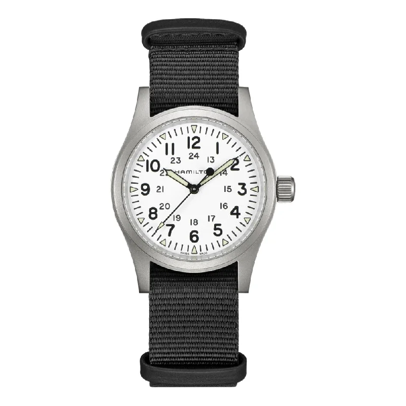 Scandinavian-minimalist-Khaki Field Mechanical 38mm White