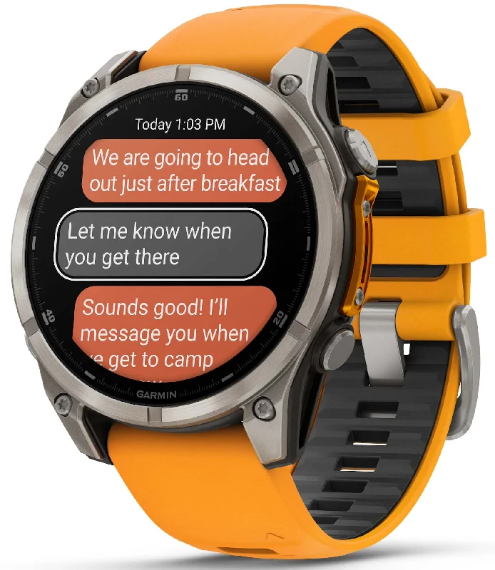 Smart Watches for Mens Stylish-Garmin Fenix 8 47mm Sapphire AMOLED Titanium Spark Orange Graphite Silicone Smart Watches for Mens Stylish-Garmin Fenix 8 47mm Sapphire AMOLED Titanium Spark Orange Graphite Silicone