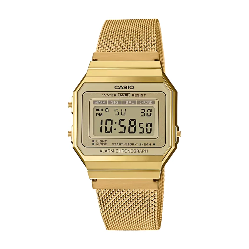 men's Cartier concave design watches -CASIO GENERAL VINTAGE A700WMG-9ADF DIGITAL GOLD MEN WATCH