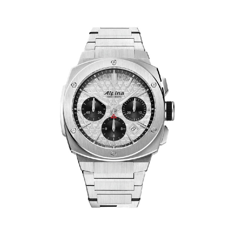men's digital watches with LED light -Alpiner Extreme Chronograph Automatic Silver Dial, 41mm