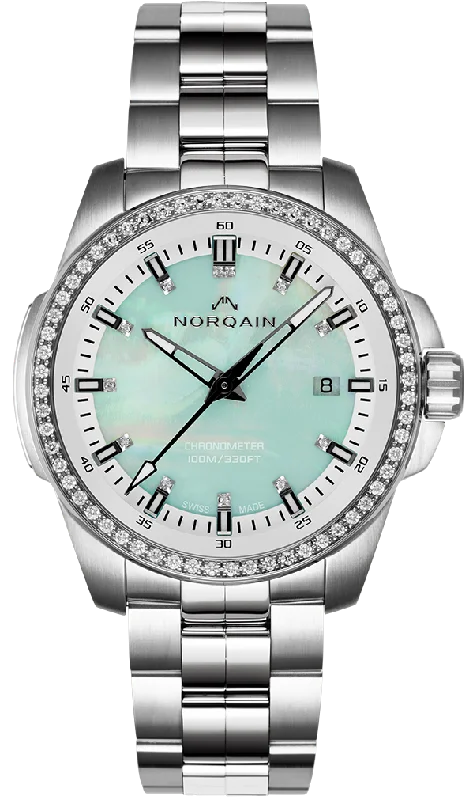 women's mechanical watches for sailing -Norqain Independence Mint MOP