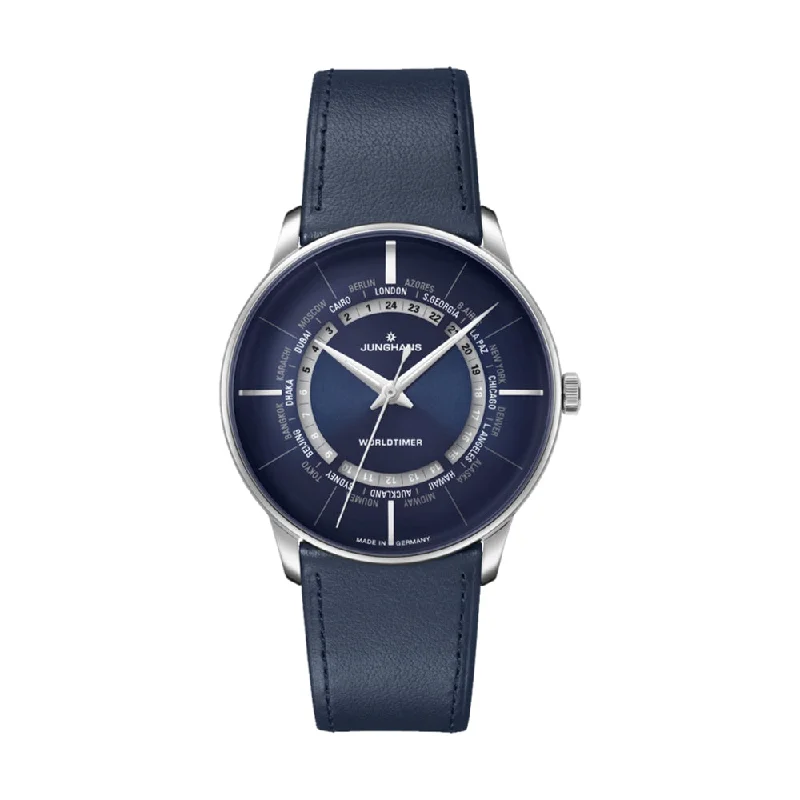 men's automatic pilot watches -Meister Worldtimer Blue Dial
