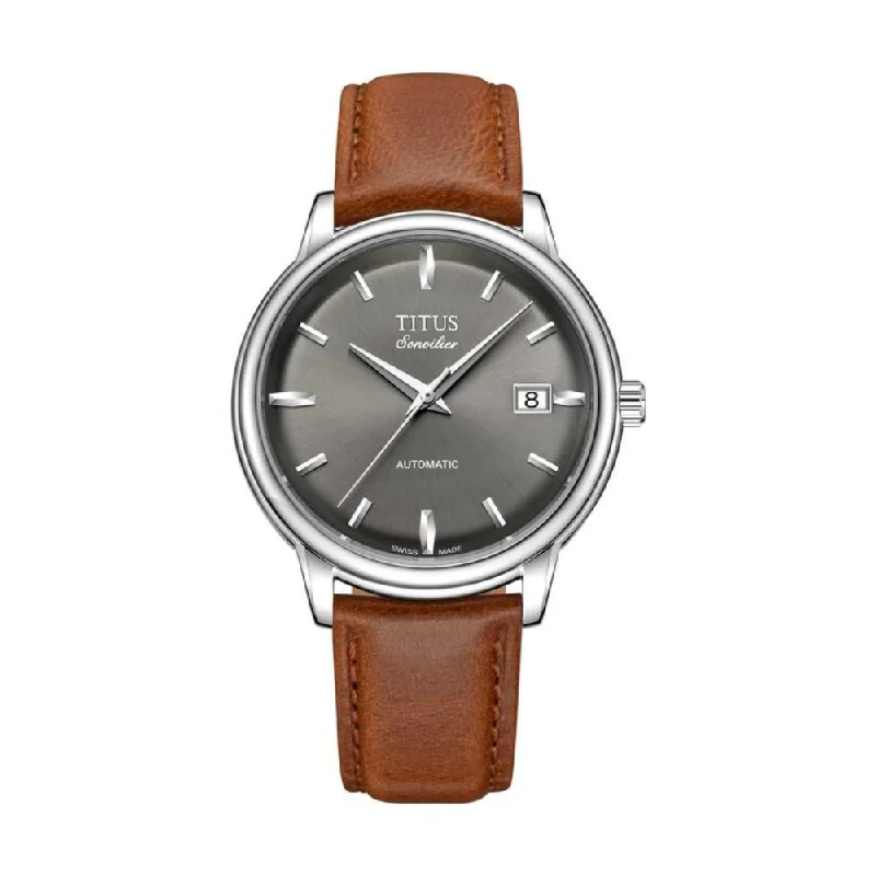 men's Seiko kinetic design watches -SOLVIL ET TITUS VINTAGE W06-02939-006 3 HANDS DATE AUTOMATIC MEN WATCH