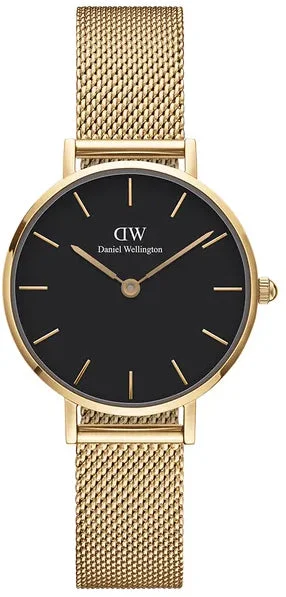 women's mechanical watches with self-winding display function -Daniel Wellington Watch Petite Evergold Black 28mm