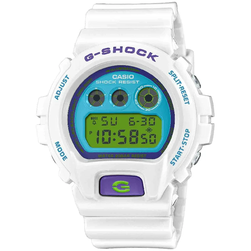 men's skeletonized watches for outdoor activities -G-Shock DW6900 Vibrant White