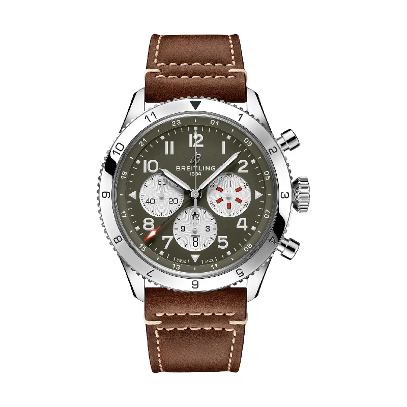 men's GMT watches with chime design -Super AVI B04 GMT 46mm Curtiss Warhawk Stainless Steel - Green