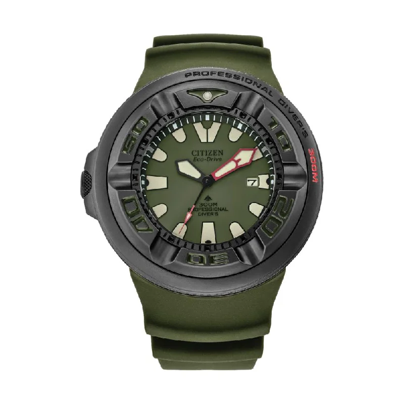 men's pilot watches with stopwatch design -Promaster Dive "Ecozilla" Green Dial
