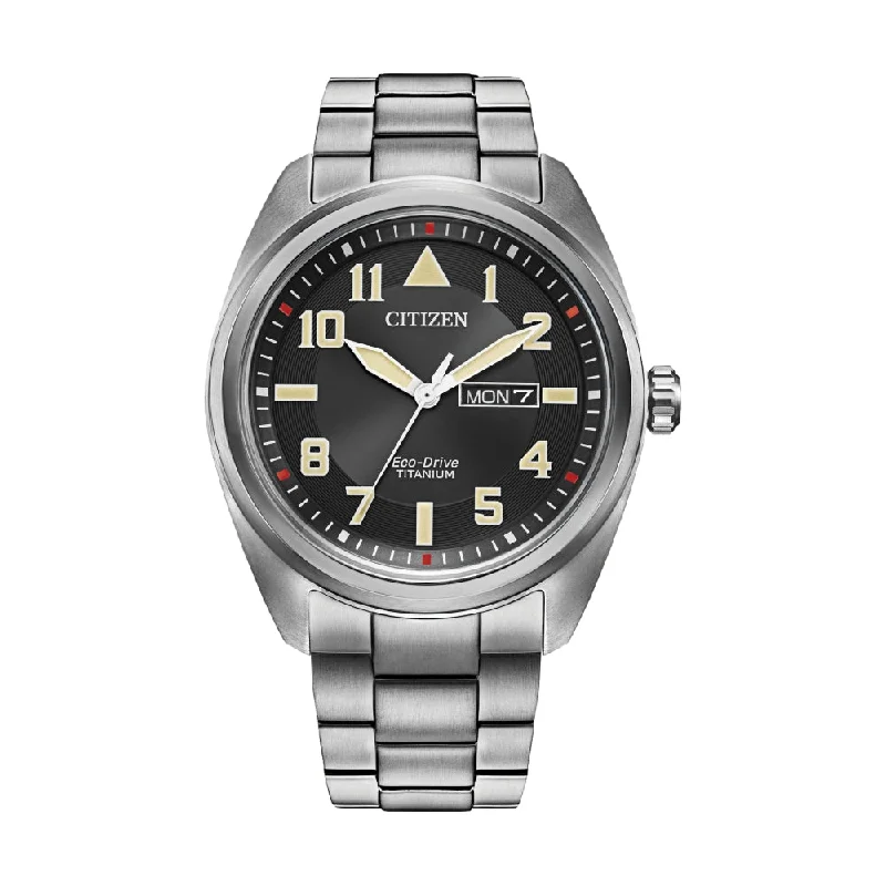 men's digital watches with solar style design -Garrison Super Titanium Black Dial 42mm