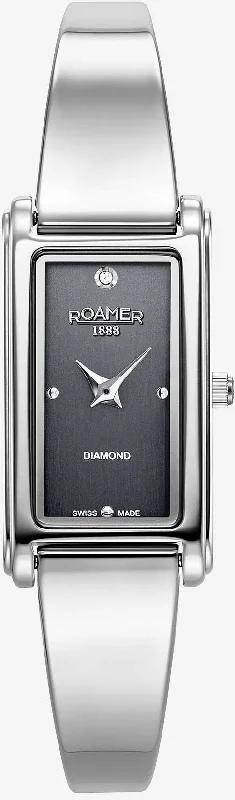 women's mechanical watches with automatic display function -Roamer Elegance Diamond Black