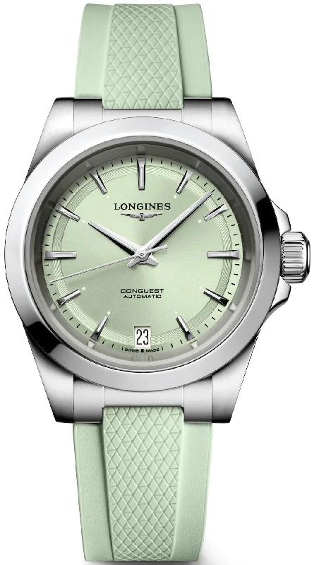 women's Longines with silicone straps -Longines Conquest Ladies