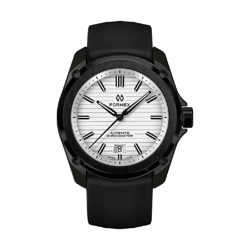 men's field watches with NATO style straps -Essence Leggera Automatic Chronometer Artic White 41mm