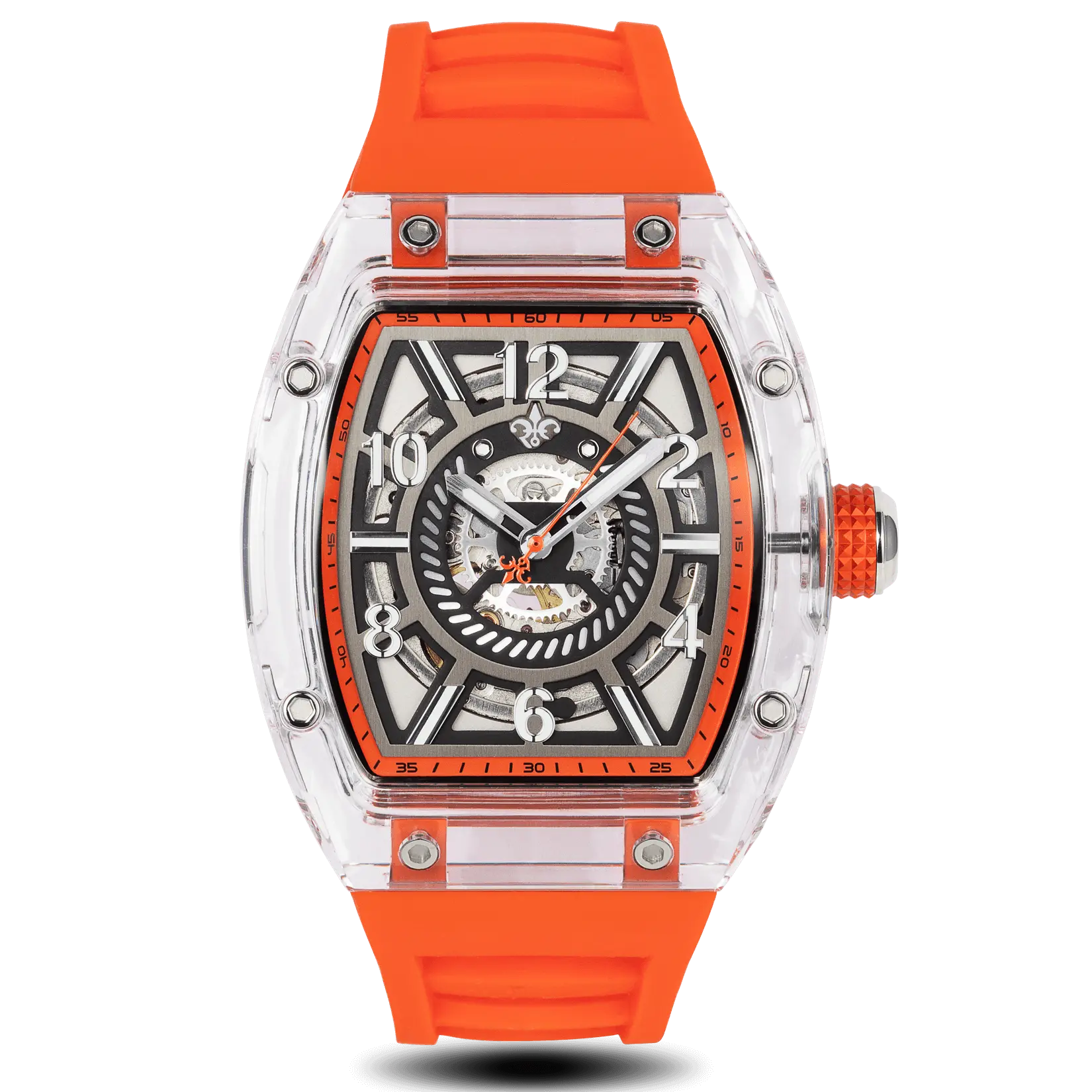 men's mechanical watches with anti-reflective design -The Ghost Automatic - Neon Orange men's mechanical watches with anti-reflective design -The Ghost Automatic - Neon Orange