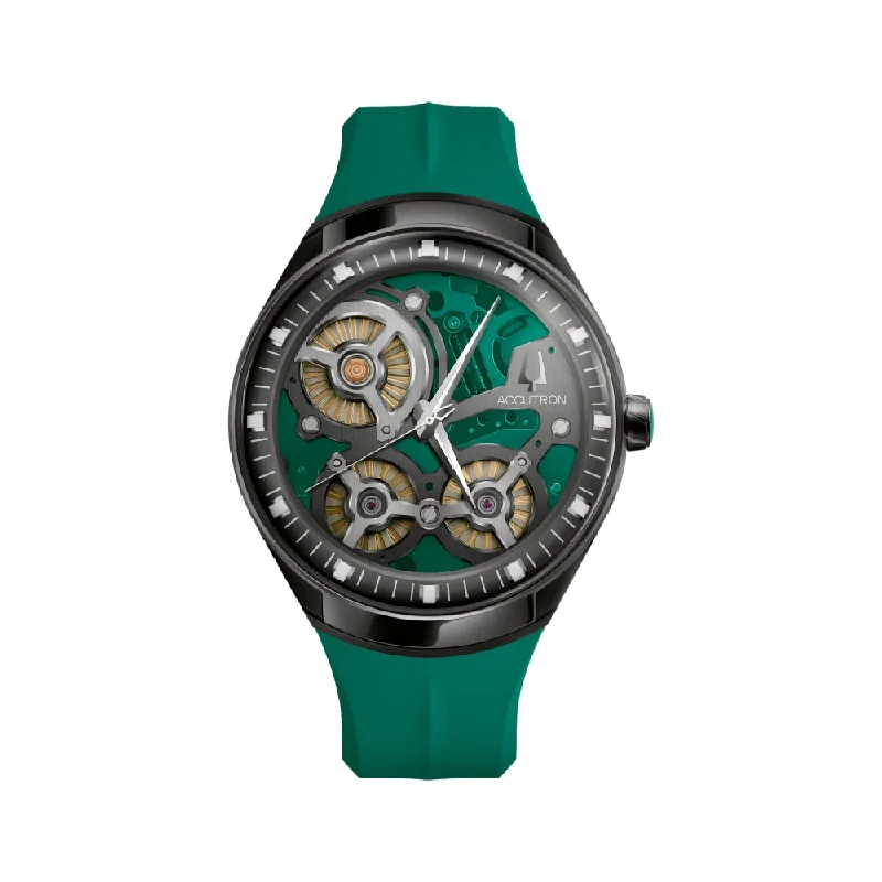 men's pilot watches with hand-wound style design -DNA Casino Green Dial