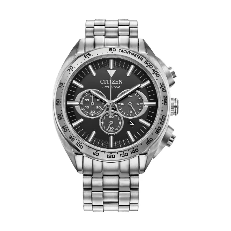 men's dive watches with C3 SuperLuminova hands -Carson Chronograph Black Dial