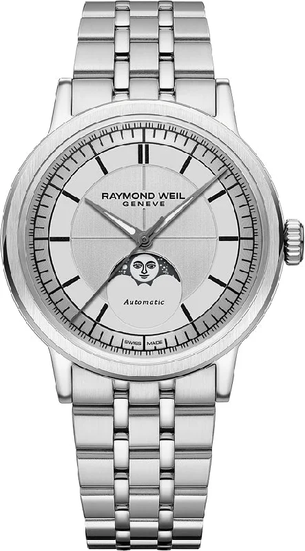 men's mechanical watches with dual time function -Raymond Weil Millesime
