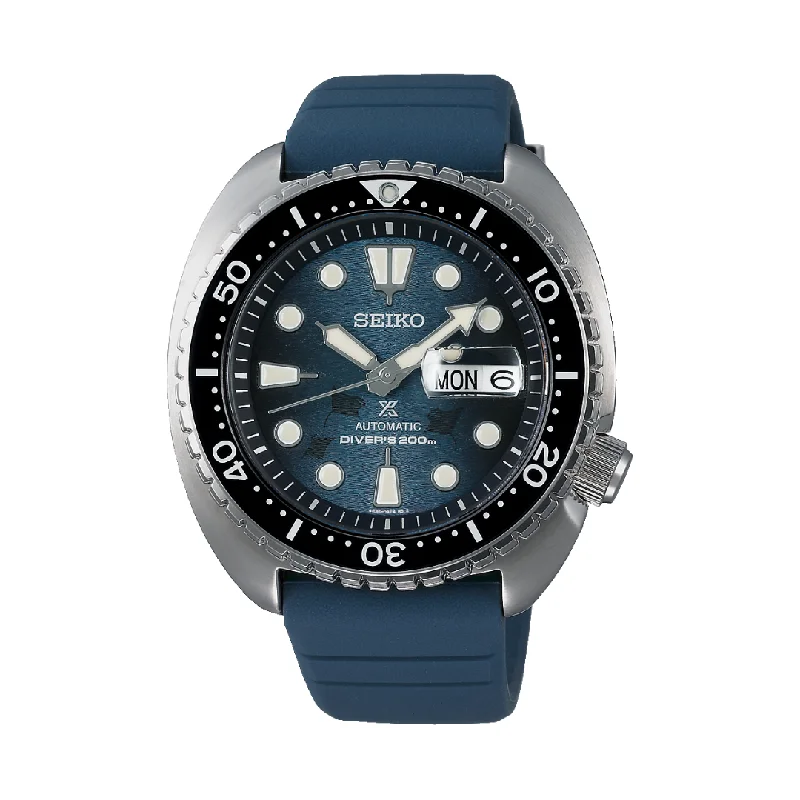 men's dive watches with tide indicator -SEIKO PROSPEX SRPF77K1 SPECIAL EDITION SAVE THE OCEAN DIVER'S MEN WATCH