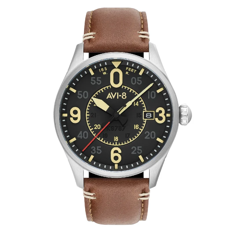 men's pilot watches with monogram engraving style design -AVI-8 Spitfire Smith Automatic Woolston men's pilot watches with monogram engraving style design -AVI-8 Spitfire Smith Automatic Woolston