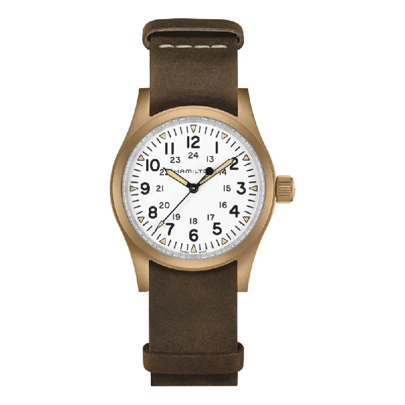 men's GMT watches with moon phase style design -Khaki Field Mechanical 38mm Bronze