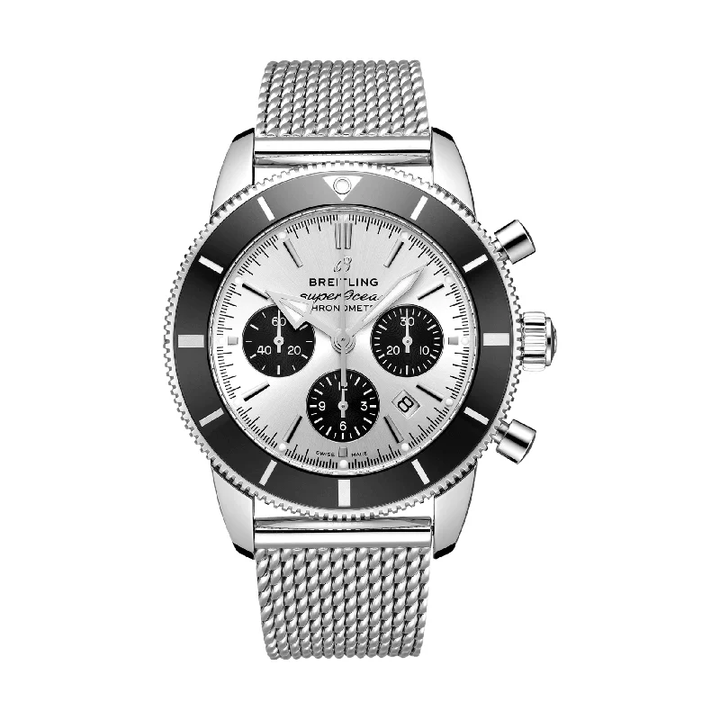 men's field watches for everyday wear -Superocean Heritage B01 Chronograph 44mm Stainless Steel - Silver