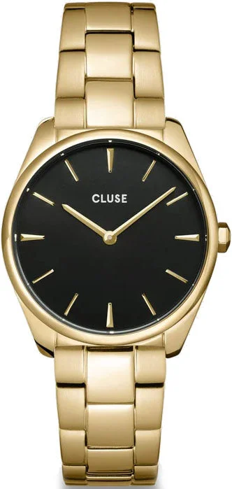 women's mechanical watches for outdoor adventures -Cluse Feroce Petite Black Gold