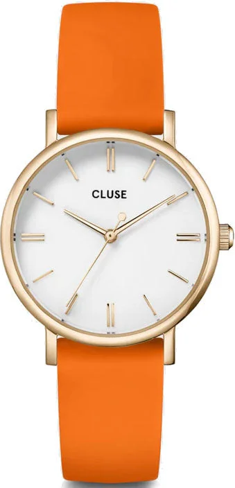 women's mechanical watches with timer display function -Cluse Pavane Petite Silicone Orange Gold women's mechanical watches with timer display function -Cluse Pavane Petite Silicone Orange Gold