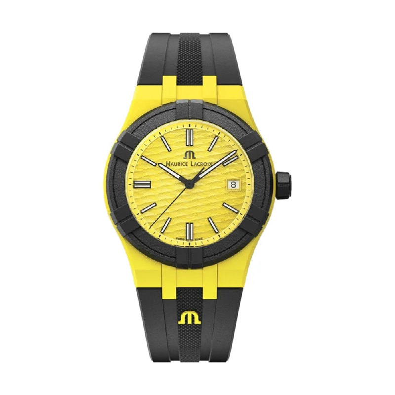 men's pilot watches with anti-reflective design -AIKON Tide Yellow