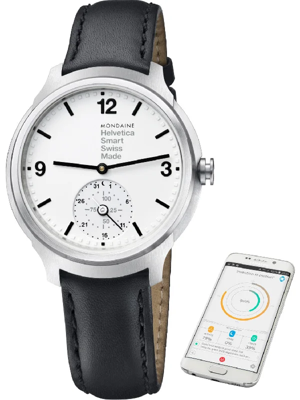 Mens Smart Watches Earthquake Alerts-Mondaine Watch Helvetica No1 Smartwatch