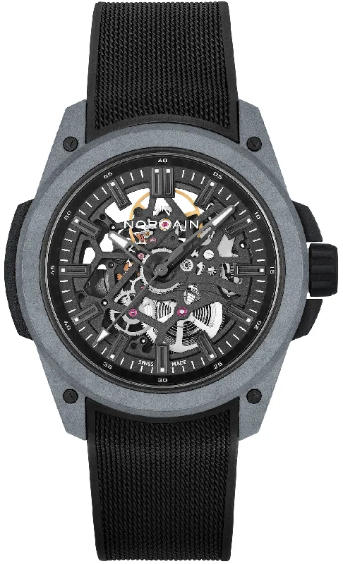 men's mechanical watches with compass function -Norqain Wild ONE Skeleton Grey
