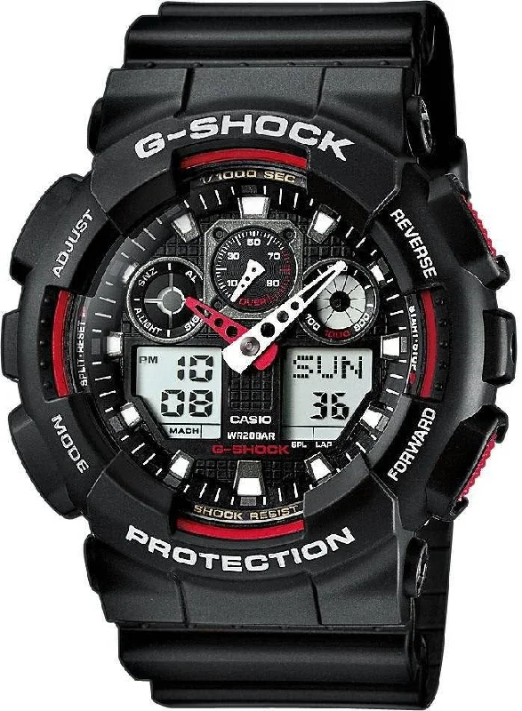 men's mechanical watches with world time design -G-Shock GA-100 Worldtime Alarm Mens