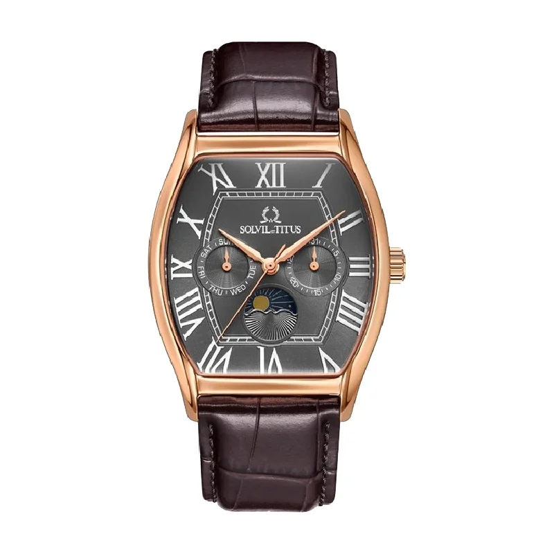 men's digital watches with compass -SOLVIL ET TITUS BARISTA W06-03219-005 MULTI-FUNCTION QUARTZ MEN WATCH